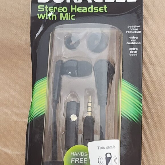Duracell Passive Noise Reduction Black Stereo Headset with Hands Free Mic - Picture 2 of 16